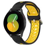 For Amazfit GTR 4 22mm Breathable Two-Color Silicone Watch Band(Black+Yellow)