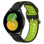 For Amazfit GTR 4 22mm Breathable Two-Color Silicone Watch Band(Black+Lime Green)