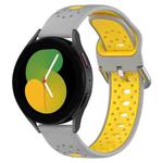 For Amazfit GTR 4 22mm Breathable Two-Color Silicone Watch Band(Grey+Yellow)