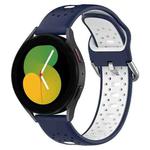For Amazfit GTR 4 22mm Breathable Two-Color Silicone Watch Band(Midnight Blue+White)