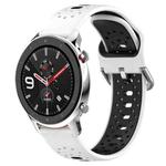 For Amazfit GTR 4 Pro 22mm Breathable Two-Color Silicone Watch Band(White+Black)