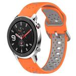 For Amazfit GTR 4 Pro 22mm Breathable Two-Color Silicone Watch Band(Orange+Grey)