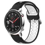 For Amazfit GTR 4 Pro 22mm Breathable Two-Color Silicone Watch Band(Black+White)