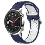 For Amazfit GTR 4 Pro 22mm Breathable Two-Color Silicone Watch Band(Midnight Blue+White)