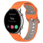 For Amazfit GTR 2 22mm Breathable Two-Color Silicone Watch Band(Orange+Grey)