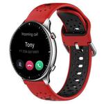For Amazfit GTR 2 22mm Breathable Two-Color Silicone Watch Band(Red+Black)