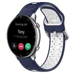 For Amazfit GTR 2 22mm Breathable Two-Color Silicone Watch Band(Midnight Blue+White)