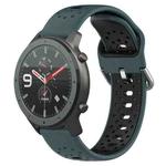 For Amazfit GTR 47mm 22mm Breathable Two-Color Silicone Watch Band(Olive Green+Black)