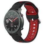 For Amazfit GTR 47mm 22mm Breathable Two-Color Silicone Watch Band(Black+Red)