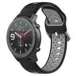 For Amazfit GTR 47mm 22mm Breathable Two-Color Silicone Watch Band(Black+Grey)