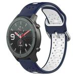 For Amazfit GTR 47mm 22mm Breathable Two-Color Silicone Watch Band(Midnight Blue+White)