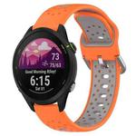 For Garmin Forerunner 255 22mm Breathable Two-Color Silicone Watch Band(Orange+Grey)