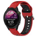 For Garmin Forerunner 255 22mm Breathable Two-Color Silicone Watch Band(Red+Black)