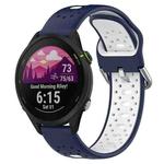 For Garmin Forerunner 255 22mm Breathable Two-Color Silicone Watch Band(Midnight Blue+White)