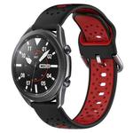 For Samsung Galaxy Watch3 45mm 22mm Breathable Two-Color Silicone Watch Band(Black+Red)