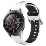 For Samsung Galaxy Watch 46mm 22mm Breathable Two-Color Silicone Watch Band(White+Black)
