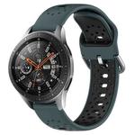 For Samsung Galaxy Watch 46mm 22mm Breathable Two-Color Silicone Watch Band(Olive Green+Black)