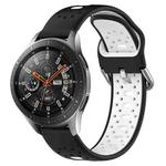 For Samsung Galaxy Watch 46mm 22mm Breathable Two-Color Silicone Watch Band(Black+White)