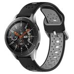 For Samsung Galaxy Watch 46mm 22mm Breathable Two-Color Silicone Watch Band(Black+Grey)