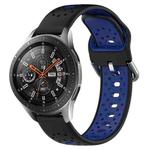 For Samsung Galaxy Watch 46mm 22mm Breathable Two-Color Silicone Watch Band(Black+Blue)