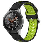 For Samsung Galaxy Watch 46mm 22mm Breathable Two-Color Silicone Watch Band(Black+Lime Green)