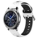 For Samsung Gear S3 Classic 22mm Breathable Two-Color Silicone Watch Band(White+Black)