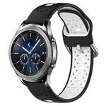 For Samsung Gear S3 Classic 22mm Breathable Two-Color Silicone Watch Band(Black+White)