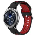 For Samsung Gear S3 Classic 22mm Breathable Two-Color Silicone Watch Band(Black+Red)