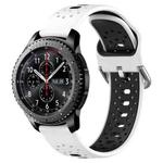 For Samsung Gear S3 Frontier 22mm Breathable Two-Color Silicone Watch Band(White+Black)