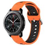 For Samsung Gear S3 Frontier 22mm Breathable Two-Color Silicone Watch Band(Orange+Black)