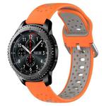 For Samsung Gear S3 Frontier 22mm Breathable Two-Color Silicone Watch Band(Orange+Grey)