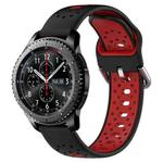 For Samsung Gear S3 Frontier 22mm Breathable Two-Color Silicone Watch Band(Black+Red)