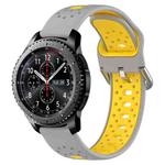 For Samsung Gear S3 Frontier 22mm Breathable Two-Color Silicone Watch Band(Grey+Yellow)