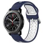 For Samsung Gear S3 Frontier 22mm Breathable Two-Color Silicone Watch Band(Midnight Blue+White)