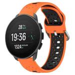 For Suunto 9 Peak Pro 22mm Breathable Two-Color Silicone Watch Band(Orange+Black)