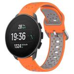 For Suunto 9 Peak Pro 22mm Breathable Two-Color Silicone Watch Band(Orange+Grey)