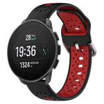 For Suunto 9 Peak Pro 22mm Breathable Two-Color Silicone Watch Band(Black+Red)