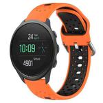 For Suunto 5 Peak 22mm Breathable Two-Color Silicone Watch Band(Orange+Black)