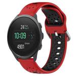 For Suunto 5 Peak 22mm Breathable Two-Color Silicone Watch Band(Red+Black)