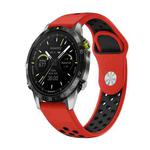 For Garmin MARQ Athlete Gen 2 22mm Sports Breathable Silicone Watch Band(Red+Black)
