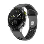 For Garmin MARQ Athlete Gen 2 22mm Sports Breathable Silicone Watch Band(Grey+Black)