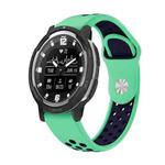 For Garmin Instinct Crossover 22mm Sports Breathable Silicone Watch Band(Mint Green+Midnight Blue)