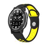 For Garmin Instinct Crossover Solar 22mm Sports Breathable Silicone Watch Band(Black+Yellow)