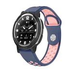 For Garmin Instinct Crossover Solar 22mm Sports Breathable Silicone Watch Band(Midnight Blue+Pink)
