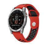 For Garmin EPIX Gen 2 22mm Sports Breathable Silicone Watch Band(Red+Black)