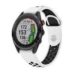 For Garmin Approach S62 22mm Sports Breathable Silicone Watch Band(White+Black)