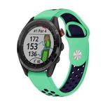 For Garmin Approach S62 22mm Sports Breathable Silicone Watch Band(Mint Green+Midnight Blue)