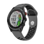 For Garmin Approach S62 22mm Sports Breathable Silicone Watch Band(Grey+Black)