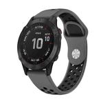 For Garmin Fenix 6 Pro GPS 22mm Sports Breathable Silicone Watch Band(Grey+Black)