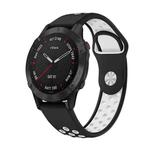 For Garmin Fenix 6 Sapphire GPS 22mm Sports Breathable Silicone Watch Band(Black+White)